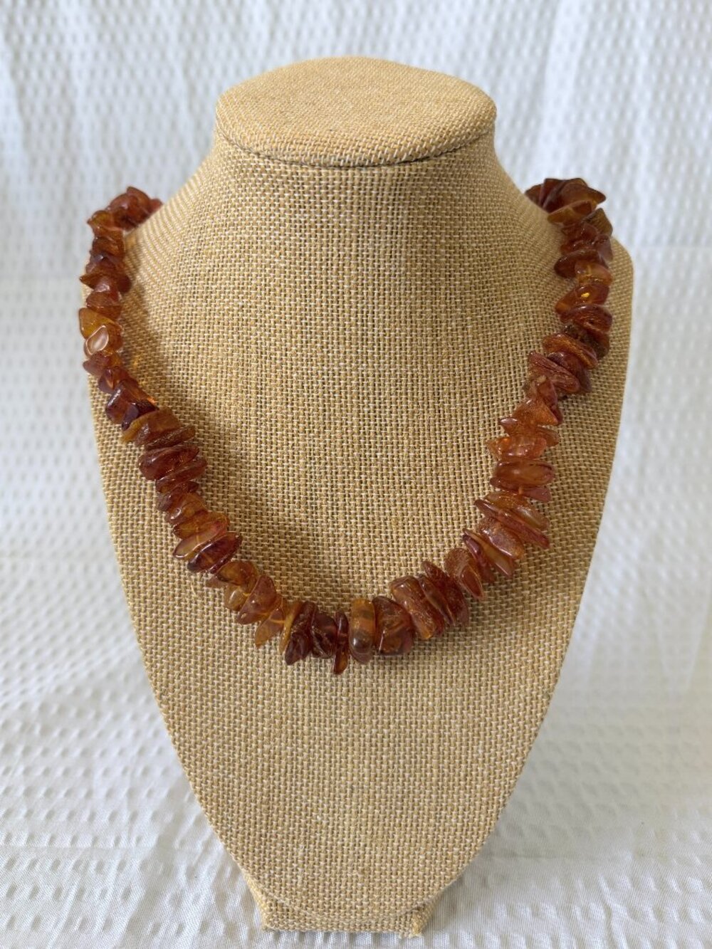 Amber Chip Necklace - Brown Gemstone Necklace